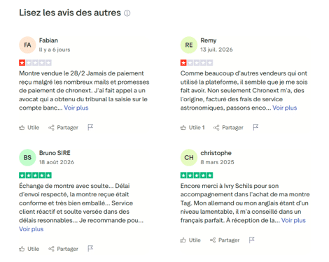 avis chronext plateforme trustpilot