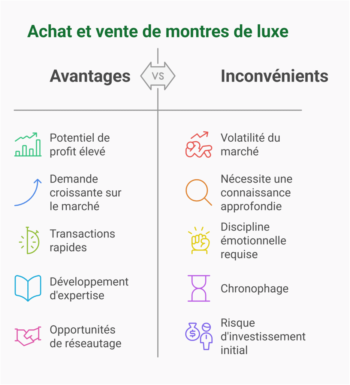 avantage inconvénient acheter et revendre montre luxe