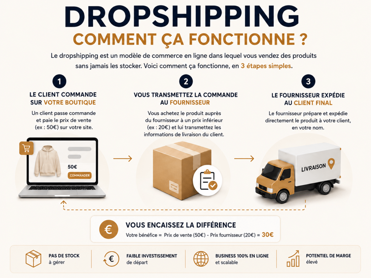 dropshipping vente sans stock fonctionnement