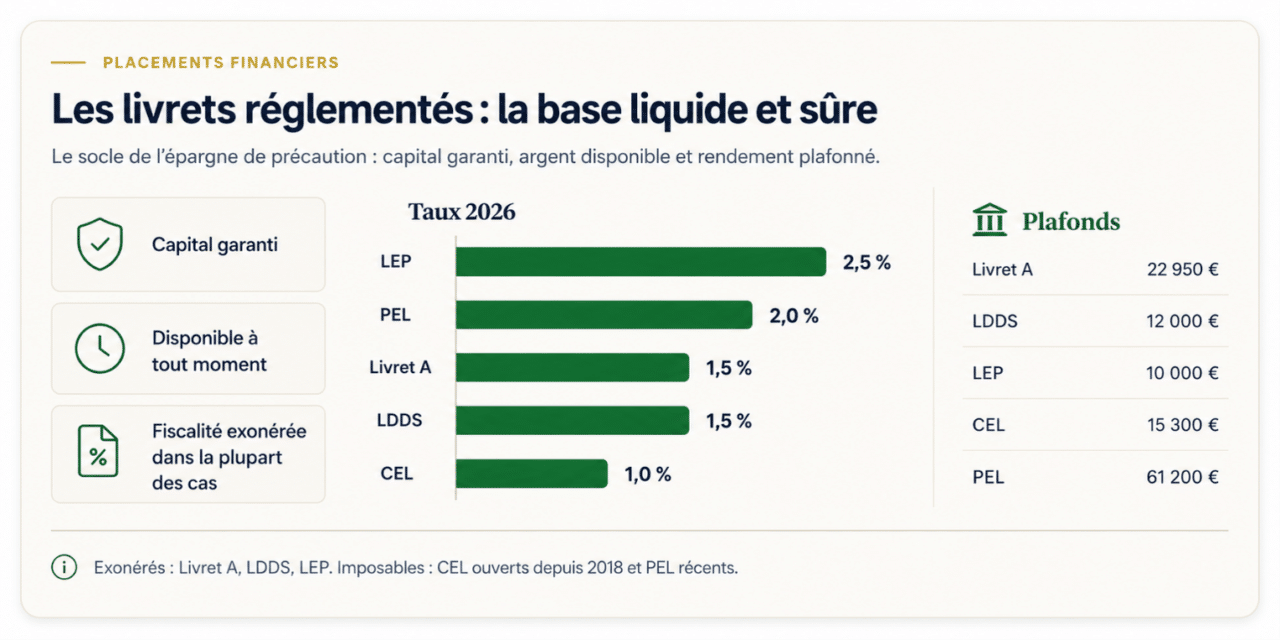 livrets réglementés placement liquide